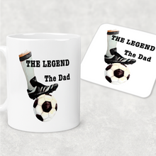 Load image into Gallery viewer, Football The Legend The Dad Personalised Watercolour Mug
