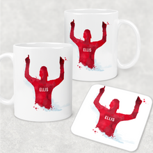 Load image into Gallery viewer, Red Football Shirt Personalised Watercolour Mug
