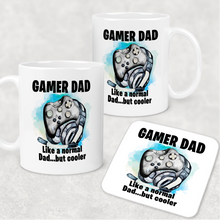 Load image into Gallery viewer, Gamer Dad Cooler Than a Normal Dad Personalised Watercolour Mug
