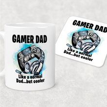 Load image into Gallery viewer, Gamer Dad Cooler Than a Normal Dad Personalised Watercolour Mug
