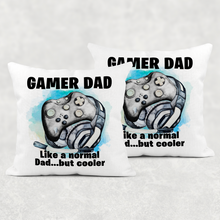 Load image into Gallery viewer, Gamer Dad Personalised Cushion Linen White Canvas
