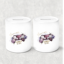 Load image into Gallery viewer, Gamer Girl Floral Personalised Money Pot
