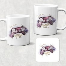 Load image into Gallery viewer, Gamer Girl Floral Personalised Watercolour Mug
