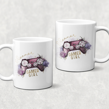Load image into Gallery viewer, Gamer Girl Floral Personalised Watercolour Mug
