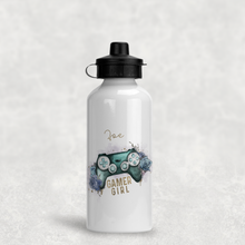 Load image into Gallery viewer, Gamer Girl Floral Personalised Water Bottle - 400/600ml

