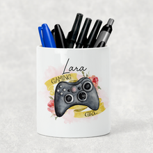 Load image into Gallery viewer, Gaming Girl Personalised Pencil Caddy / Make Up Brush Holder
