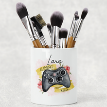 Load image into Gallery viewer, Gaming Girl Personalised Pencil Caddy / Make Up Brush Holder
