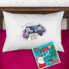 Load image into Gallery viewer, Gamer Girl Personalised Christmas Eve Pillow Case &amp; Book
