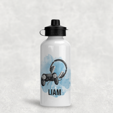 Load image into Gallery viewer, Gamer Headset Personalised Water Bottle - 400/600ml
