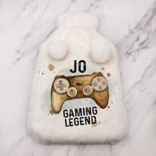 Load image into Gallery viewer, Gaming Legend Personalised Hot Water Bottle Cover
