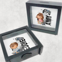 Load image into Gallery viewer, Gamer Character Personalised Money Box Frame
