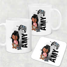 Load image into Gallery viewer, Gamer Character Personalised Watercolour Mug
