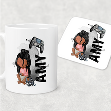 Load image into Gallery viewer, Gamer Character Personalised Watercolour Mug
