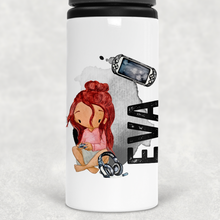 Load image into Gallery viewer, Gamer Character Personalised Aluminium Straw Water Bottle 650ml

