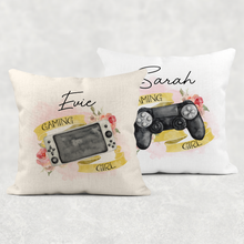 Load image into Gallery viewer, Gamer Girl Personalised Cushion
