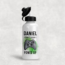 Load image into Gallery viewer, Gamer Personalised Water Bottle I Don&#39;t Sleep I Power Up - 400/600ml
