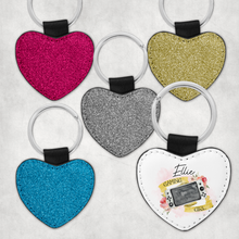 Load image into Gallery viewer, Gamer Girl Personalised Glitter Heart Keyring
