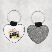 Load image into Gallery viewer, Gamer Girl Personalised Glitter Heart Keyring
