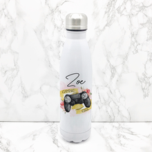 Load image into Gallery viewer, Gaming Girl Personalised Travel Flask Water Bottle 500ml
