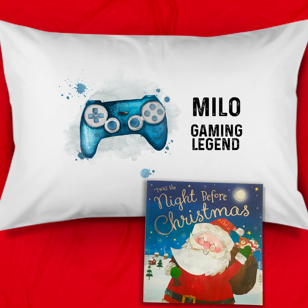 Gaming Legend Personalised Christmas Eve Pillow Case & Book