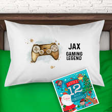 Load image into Gallery viewer, Gaming Legend Personalised Christmas Eve Pillow Case &amp; Book
