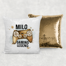 Load image into Gallery viewer, Gaming Legend Personalised Mermaid Reversible Sequin Cushion
