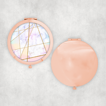 Load image into Gallery viewer, Geometric Rose Gold Rainbow Pocket Mirror
