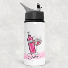 Load image into Gallery viewer, Gin Personalised Aluminium Straw Water Bottle 650ml
