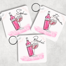 Load image into Gallery viewer, Ginspirational Pink Gin Personalised Square Keyring
