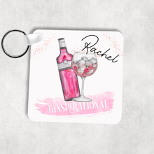 Load image into Gallery viewer, Ginspirational Pink Gin Personalised Square Keyring
