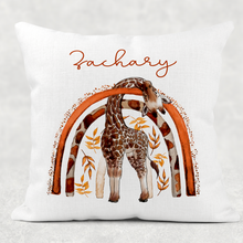 Load image into Gallery viewer, Giraffe Rainbow Personalised Cushion
