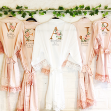 Load image into Gallery viewer, Gold &amp; Pink Alphabet Lace Wedding Dressing Robe
