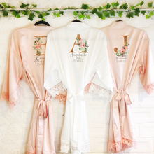 Load image into Gallery viewer, Gold &amp; Pink Alphabet Lace Wedding Dressing Robe
