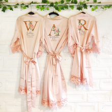 Load image into Gallery viewer, Gold &amp; Pink Alphabet Lace Wedding Dressing Robe
