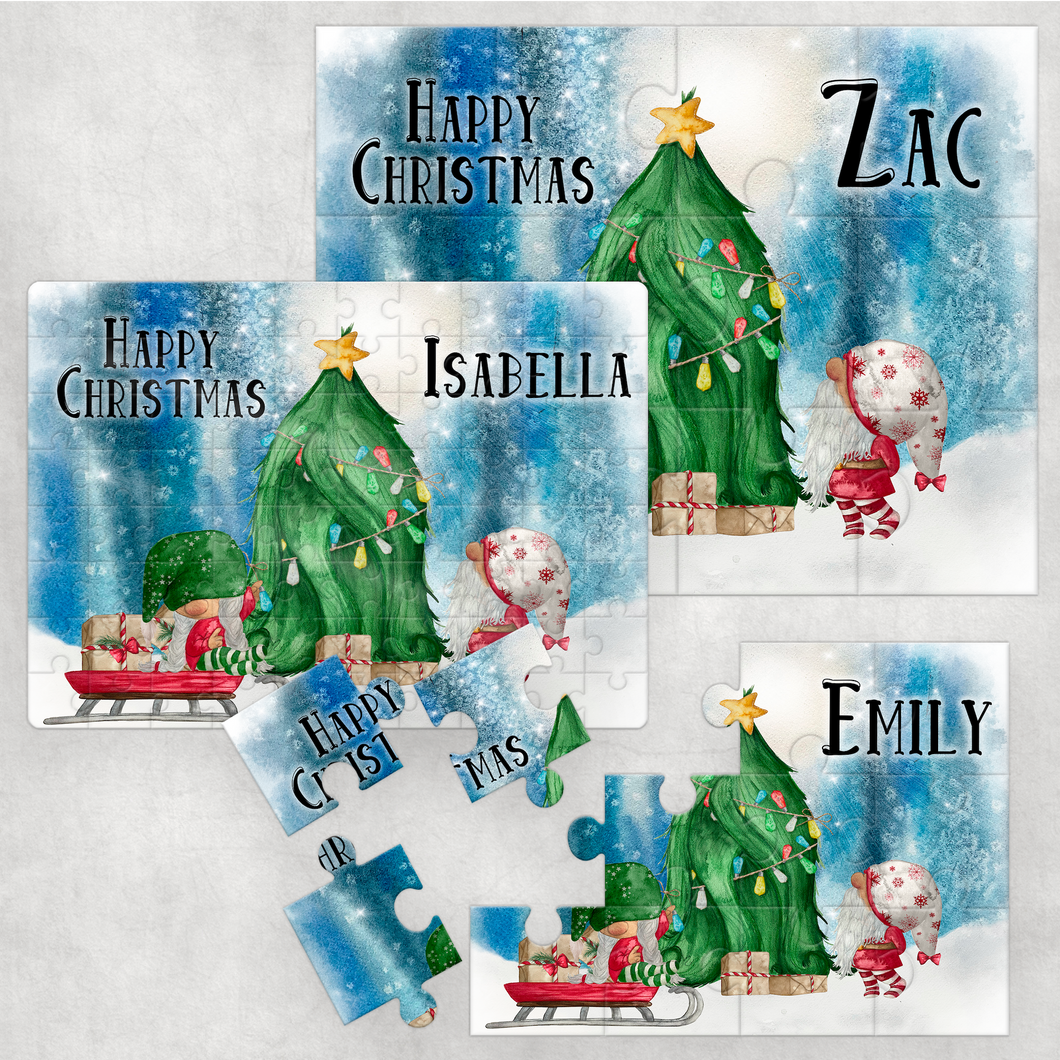 Gonk Christmas Gnome Personalised Jigsaw Various Sizes & Pieces