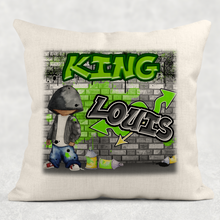 Load image into Gallery viewer, Graffiti Wall Art Personalised Cushion Linen White Canvas
