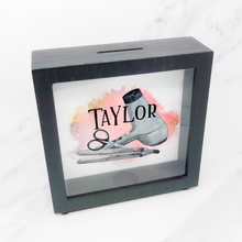 Load image into Gallery viewer, Hairdresser Personalised Money Box Frame
