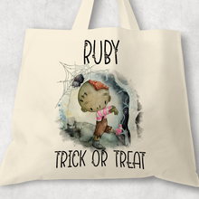 Load image into Gallery viewer, Halloween Character Trick or Treat Tote Bag
