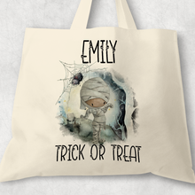 Load image into Gallery viewer, Halloween Character Trick or Treat Tote Bag
