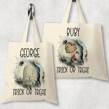 Load image into Gallery viewer, Halloween Character Trick or Treat Tote Bag
