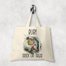 Load image into Gallery viewer, Halloween Character Trick or Treat Tote Bag
