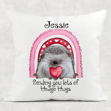 Load image into Gallery viewer, Sending you lots of Hedge Hugs Personalised Cushion
