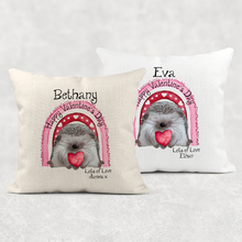 Load image into Gallery viewer, Hedge Hugs Personalised Valentine&#39;s Day Cushion
