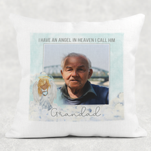 Load image into Gallery viewer, I Have an Angel in Heaven Memorial Photo Cushion Cover Linen White Canvas
