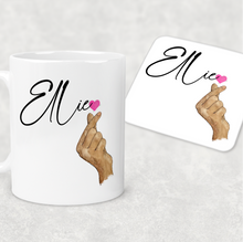 Load image into Gallery viewer, I Love You Korean Sign Language Personalised Mug &amp; Coaster
