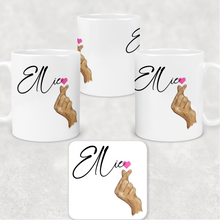 Load image into Gallery viewer, I Love You Korean Sign Language Personalised Mug &amp; Coaster
