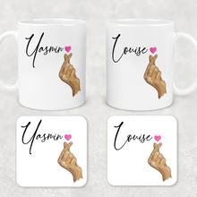 Load image into Gallery viewer, I Love You Korean Sign Language Personalised Mug &amp; Coaster
