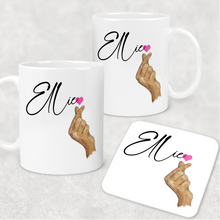 Load image into Gallery viewer, I Love You Korean Sign Language Personalised Mug &amp; Coaster
