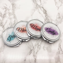 Load image into Gallery viewer, Personalised Glitter Splash Pocket Mirror - Pocket Mirror - Molly Dolly Crafts

