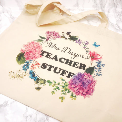 Teacher Stuff Personalised Tote Bag Teacher Gift - Tote Bag - Molly Dolly Crafts